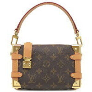 Louis Vuitton Side Trunk Monogram Canvas Shoulder Handbag Brown